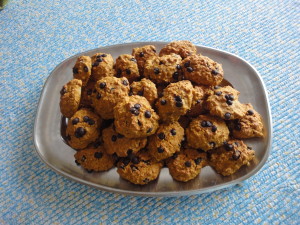 Bolachas de abóbora e pepitas de chocolate